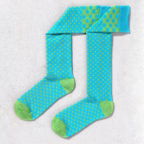 Blue Polka Dot Knee High Socks