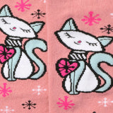 Retro Kitty Cat Knee High Socks Closeup