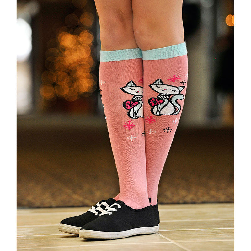 Wearing Retro Kitty-Cat Knee Highs