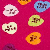Conversation Hearts Crew Socks Closeup