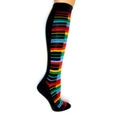 Rainbow Piano Knee High Socks