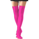 Fuchsia Solid Opaque Thigh Highs