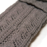 Stone Grey Crochet Arm Warmers Closeup