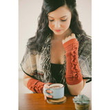 Brick Ruffled Arm Warmers