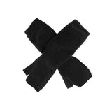 Black Microfibre Chenille Fingerless Gloves