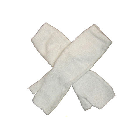 Ivory Microfibre Chenille Fingerless Gloves