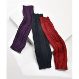 Cable Knit Leg Warmers - Purple, Black, Red