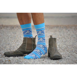 Folklore Blue Men's Crew Socks