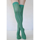 Green Crochet Over-the-Knee Socks