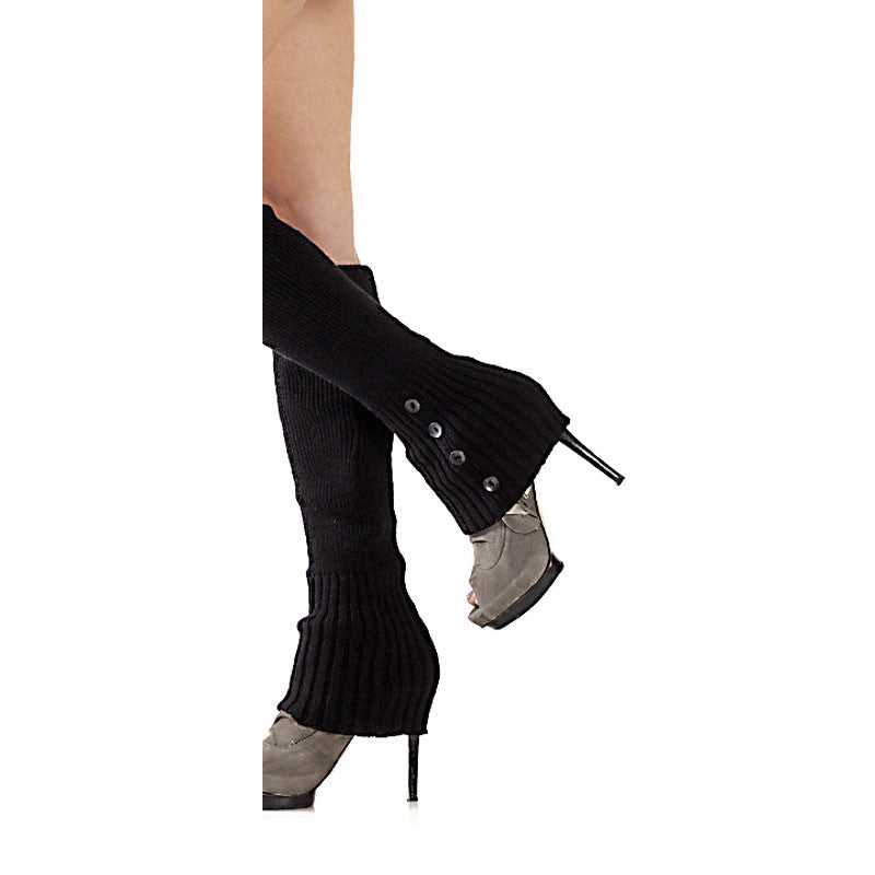 Black 4-button Leg Warmers