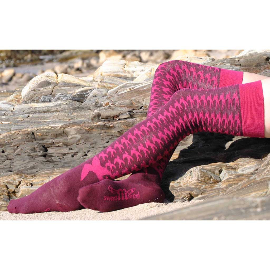 Nina Plum Over-the-Knee Socks