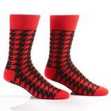 Red Houndstooth Men's Crew Socks