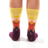 Sunset Rhombi Men's Crew Socks - Back