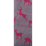 Grey and Merlot Reindeer Knee High Socks swatch