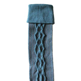 Teal Cuffed Cable Knee High Socks