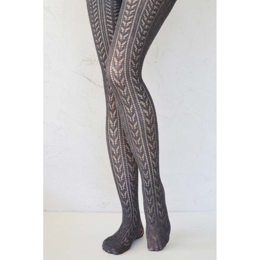 Middle Grey Crochet Tights