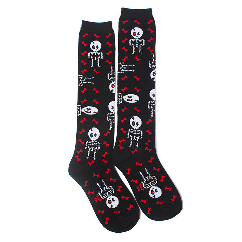 Skeleton Terminator Knee High Socks