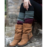 Ombré Leg Warmers (Wine and Grey)