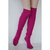 Fuchsia Scrunchy Over the Knee Socks