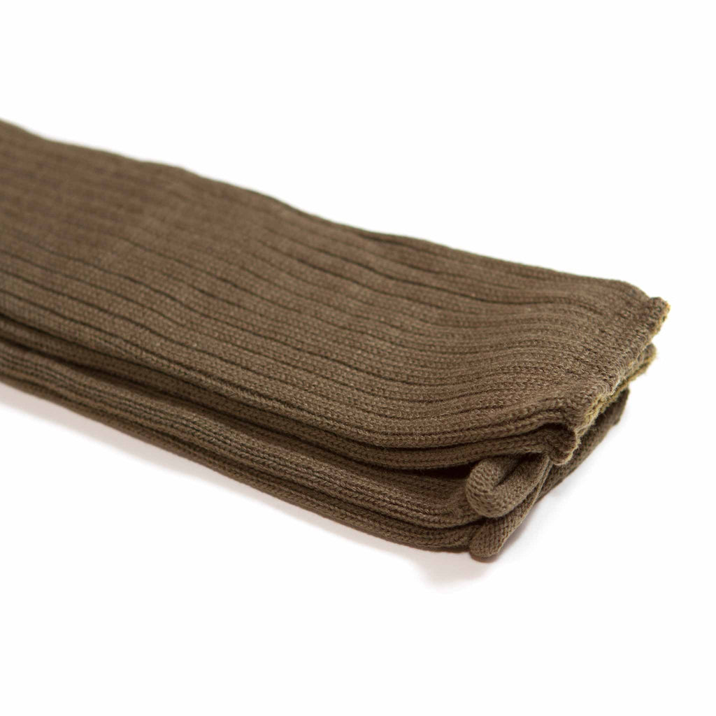 Olive Wool Blend Extra Long Ribbed Leg Warmers