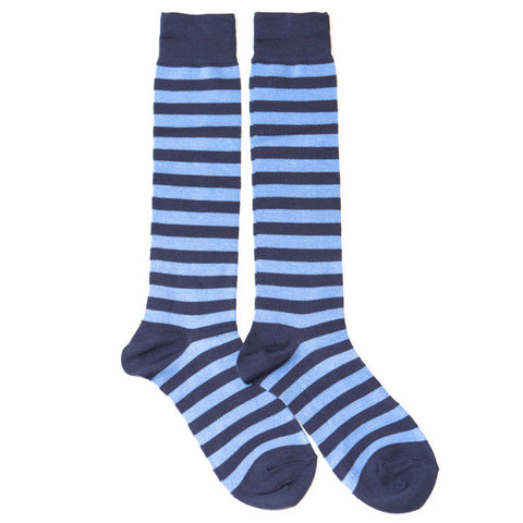 Blue Striped Knee High Socks