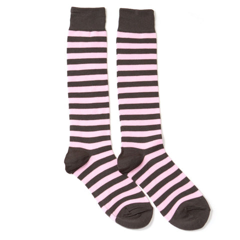 Pink Striped Knee High Socks