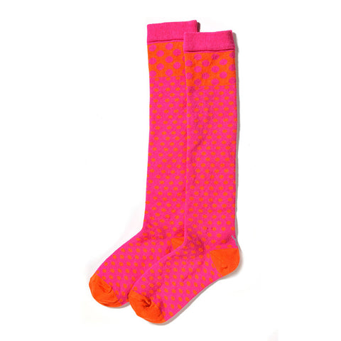 Pink Polka Dot Knee High Socks