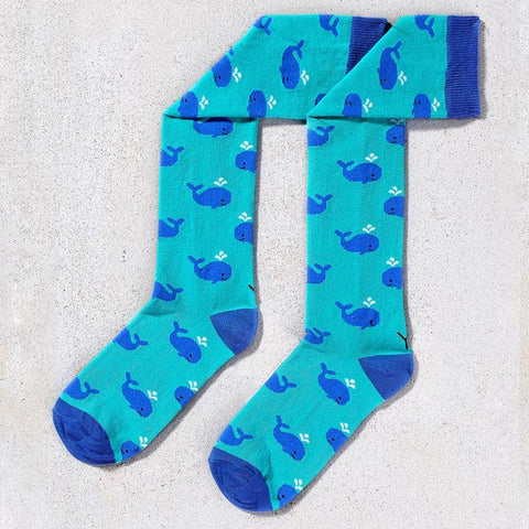 Blue Whales Knee High Socks