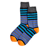 Blue Stripes with Orange Crew Socks