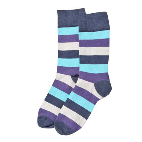 Purple Stripe Hype Crew Socks