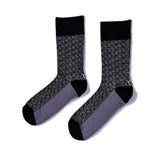 3D Box Black and Grey Men's Crew Socks