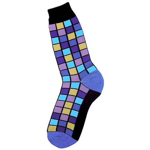Purple Mosaic Crew Socks
