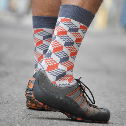 Arcade Orange Crew Socks