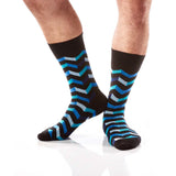 Blue Zig Zag Men's Crew Socks