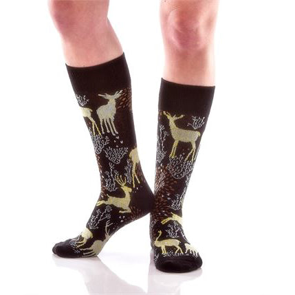 Golden Deer Crew Socks - Women's