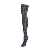 Grey and Navy Houndstooth Tights
