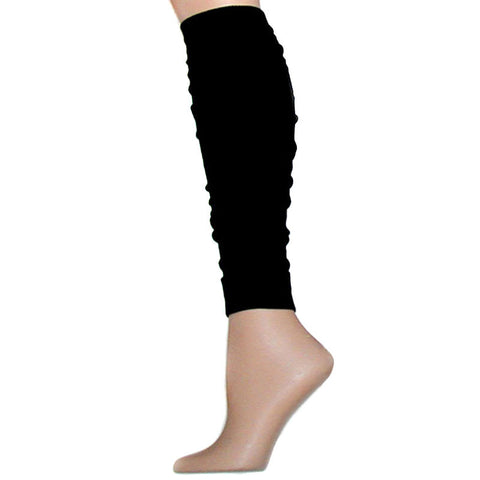 Black Flat Knit Leg Warmers