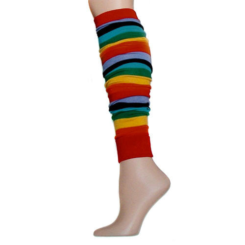 Rainbow Flat Knit Leg Warmers