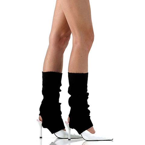 Black Over-the-Shoe Leg Warmers