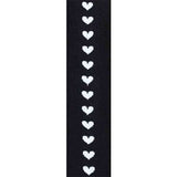 Black with White Hearts Back Seam Over-the-Knee Socks