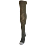 Moss Green Pointelle Diamond Over-the-Knee Socks