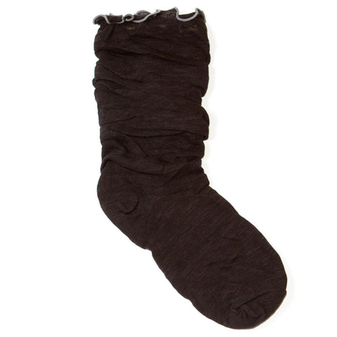 Black Cotton Slouch Socks
