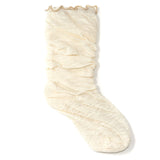 Ivory Cotton Slouch Socks