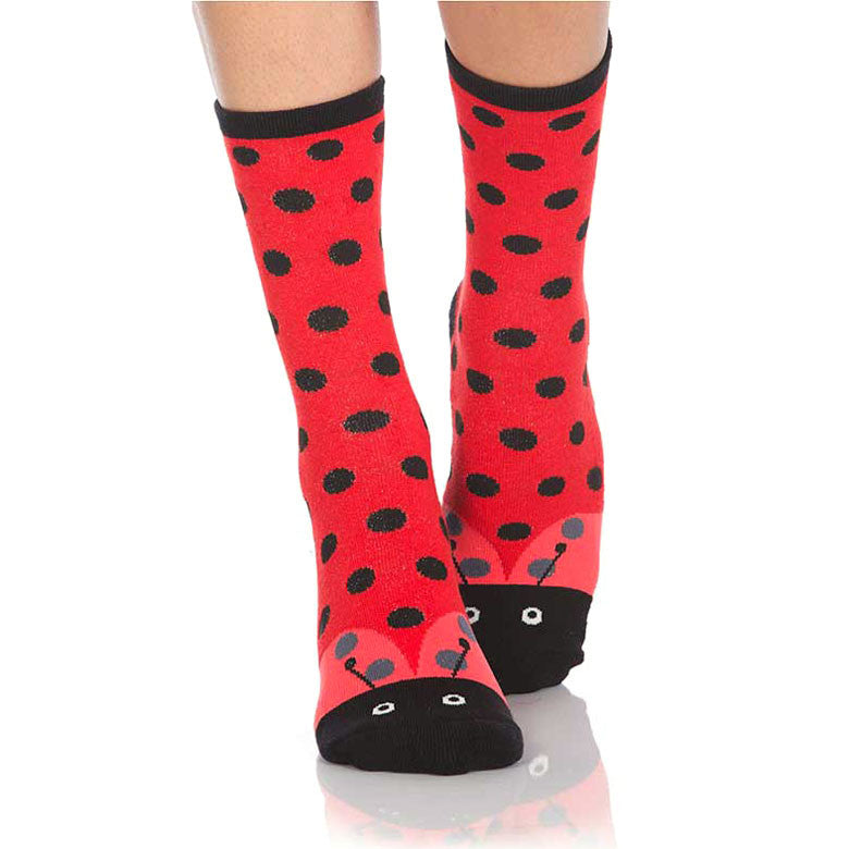 Ladybug Slipper Socks with Grips