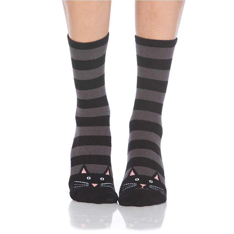Cute Cat Striped Slipper Socks