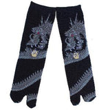 Sparkle Eye Dragon Tabi Socks - Grey