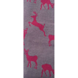 Grey and Merlot Reindeer Knee High Socks swatch