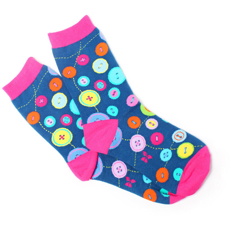 Buttons Crew Socks