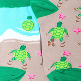 Sea Turtles Crew Socks Closeup