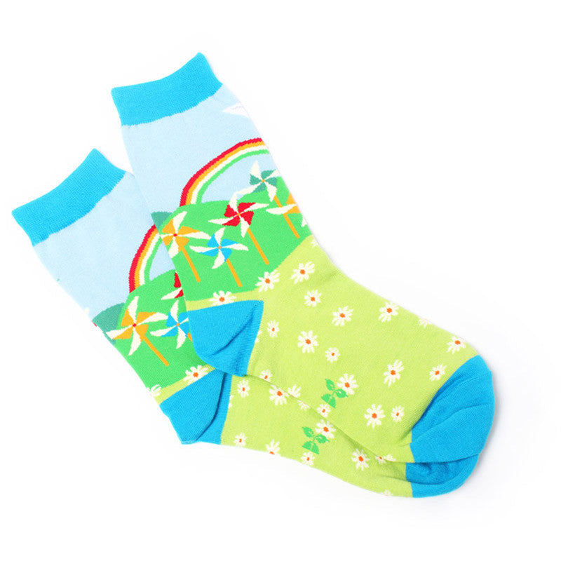 Rainbow Garden Crew Socks